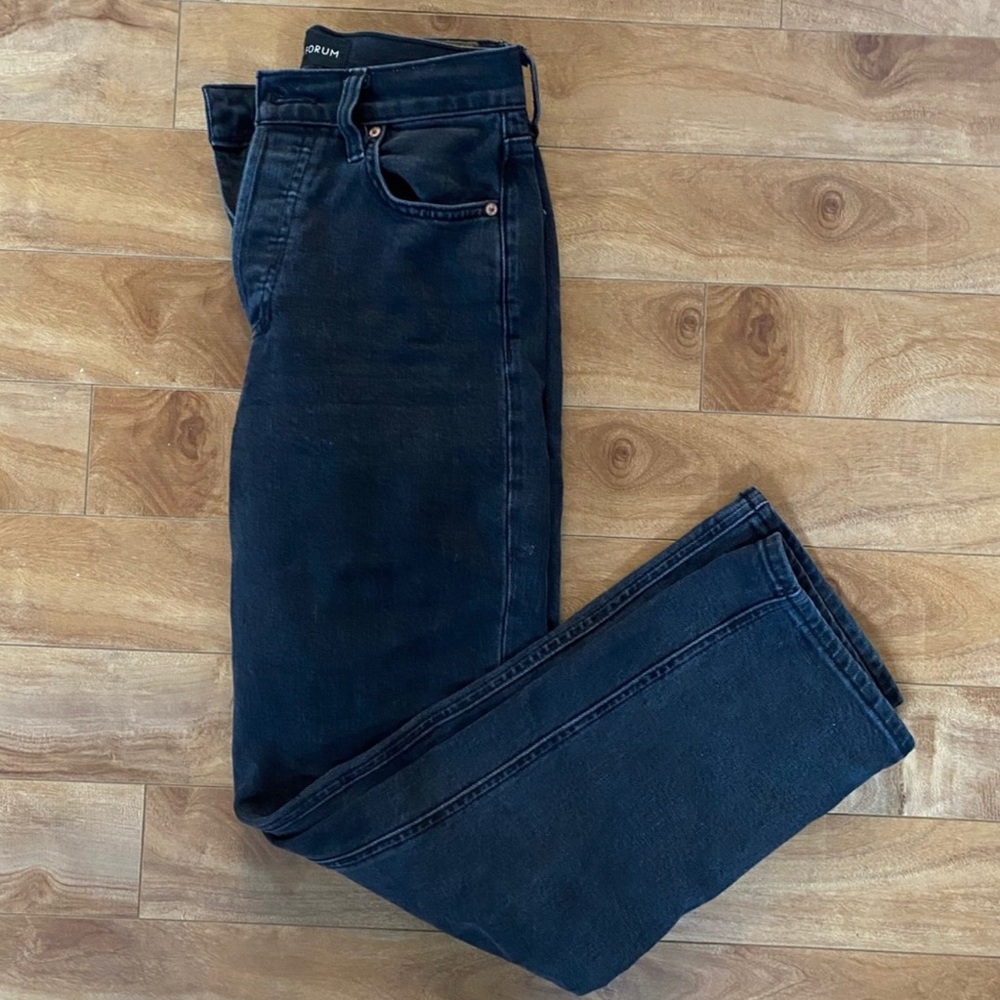 Denim forum arlo high rise straight jeans
